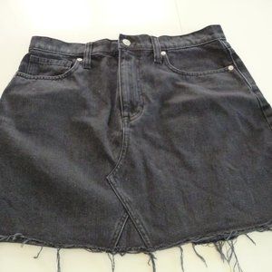 MADEWELL new black jean A-line mini skirt raw hem size 30